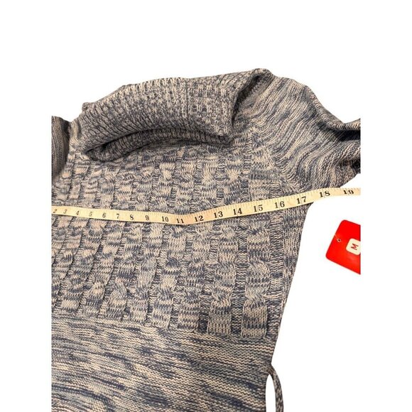 Mana Turtleneck Sweater Blue Acrylic Ribbed Long Sleeve Knit Woman's Medium NWT - Picture 7 of 10